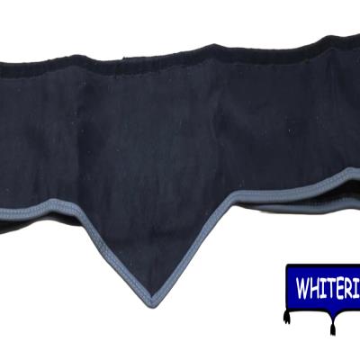 A plain black truck pelmet with a clean, fringe-free finish—ideal for drivers who want a tidy, no-nonsense cab setup. Whiterig Truck Curtains